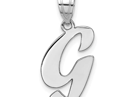 14kw Polished Script Letter Initial Pendant