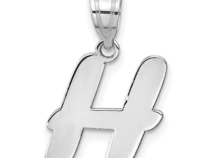 14kw Polished Script Letter Initial Pendant