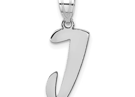 14kw Polished Script Letter Initial Pendant