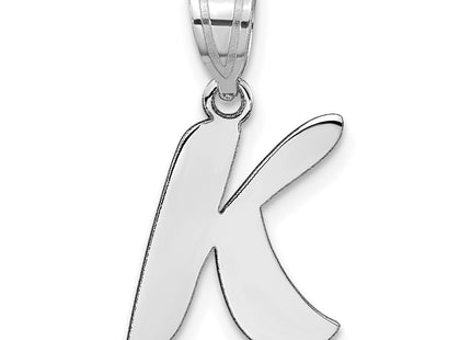 14kw Polished Script Letter Initial Pendant