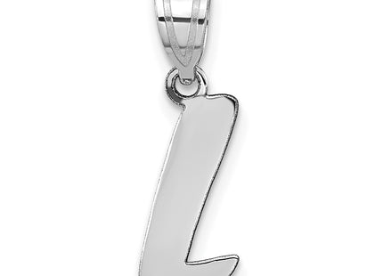 14kw Polished Script Letter Initial Pendant