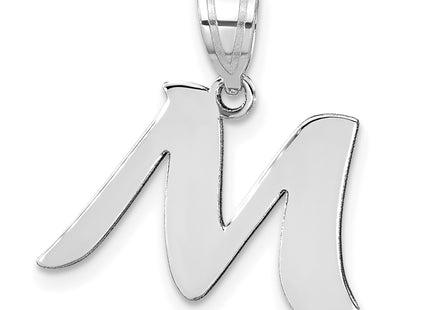 14kw Polished Script Letter Initial Pendant
