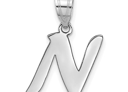 14kw Polished Script Letter Initial Pendant