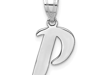 14kw Polished Script Letter Initial Pendant