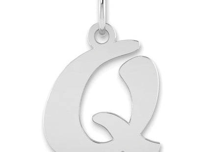 14kw Polished Script Letter Initial Pendant