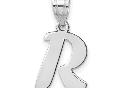 14kw Polished Script Letter Initial Pendant