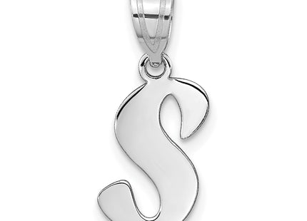 14kw Polished Script Letter Initial Pendant