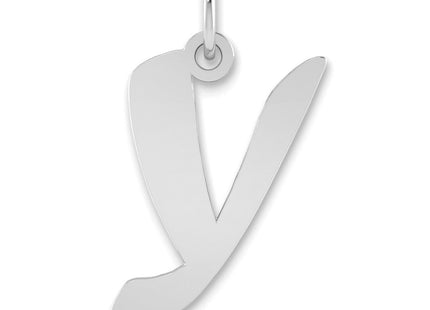 14kw Polished Script Letter Initial Pendant