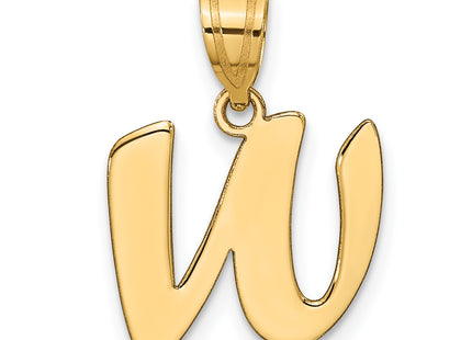 14k Polished Script Letter Initial Pendant