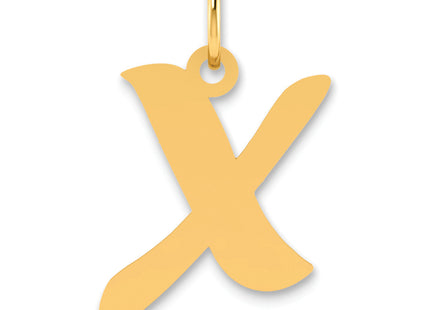14k Polished Script Letter Initial Pendant