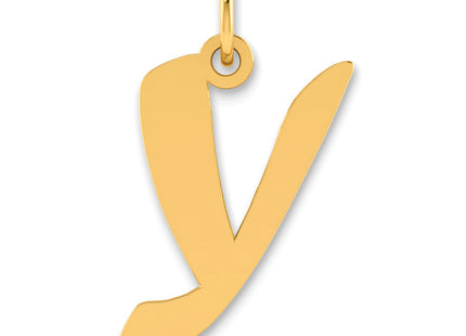 14k Polished Script Letter Initial Pendant