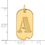 14K Polished Letter Initial Dog Tag Pendant view