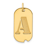 14K Polished Letter Initial Dog Tag Pendant view