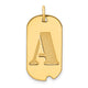 14K Polished Letter Initial Dog Tag Pendant