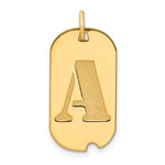 14K Polished Letter Initial Dog Tag Pendant view