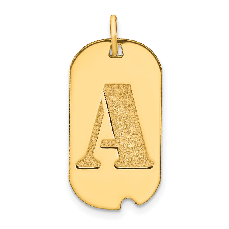 14K gold initial pendant, further view
