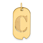 14K Polished Letter Initial Dog Tag Pendant view