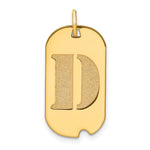 14K Polished Letter Initial Dog Tag Pendant view