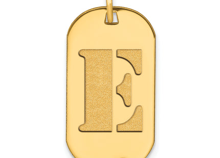 14k Polished Letter Initial Dog Tag Pendant
