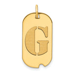 14K Polished Letter Initial Dog Tag Pendant view