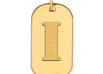 14k Polished Letter Initial Dog Tag Pendant