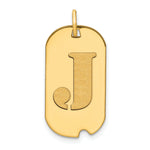 14K Polished Letter Initial Dog Tag Pendant view