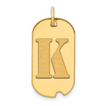 14K Polished Letter Initial Dog Tag Pendant view