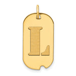 14K Polished Letter Initial Dog Tag Pendant view