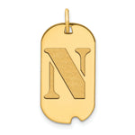 14K Polished Letter Initial Dog Tag Pendant view