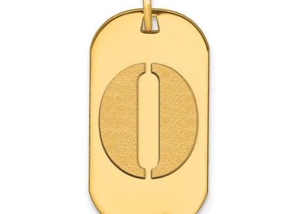 14k Polished Letter Initial Dog Tag Pendant