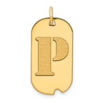 14K Polished Letter Initial Dog Tag Pendant view