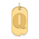 14K Polished Letter Initial Dog Tag Pendant view