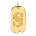 14K Polished Letter Initial Dog Tag Pendant view