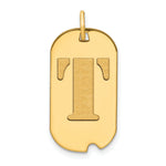 14K Polished Letter Initial Dog Tag Pendant view