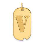 14K Polished Letter Initial Dog Tag Pendant view