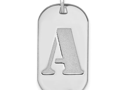 14kw Polished Letter Initial Dog Tag Pendant
