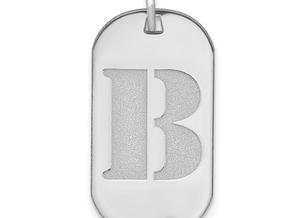 14kw Polished Letter Initial Dog Tag Pendant