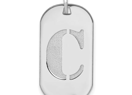 14kw Polished Letter Initial Dog Tag Pendant