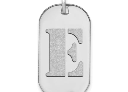 14kw Polished Letter Initial Dog Tag Pendant