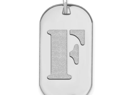 14kw Polished Letter Initial Dog Tag Pendant