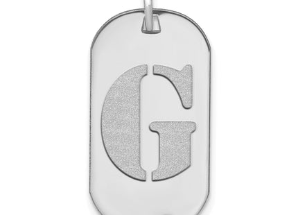 14kw Polished Letter Initial Dog Tag Pendant