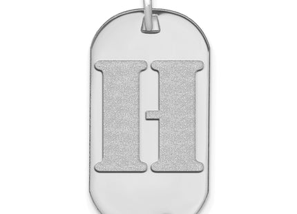 14kw Polished Letter Initial Dog Tag Pendant