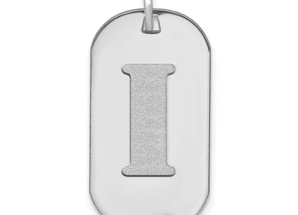 14kw Polished Letter Initial Dog Tag Pendant