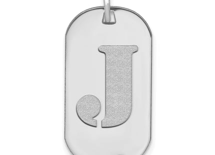 14kw Polished Letter Initial Dog Tag Pendant