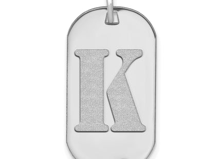 14kw Polished Letter Initial Dog Tag Pendant