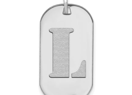 14kw Polished Letter Initial Dog Tag Pendant