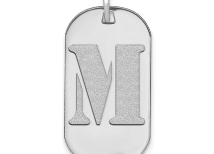 14kw Polished Letter Initial Dog Tag Pendant