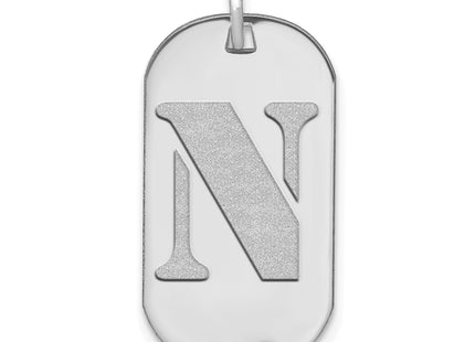 14kw Polished Letter Initial Dog Tag Pendant