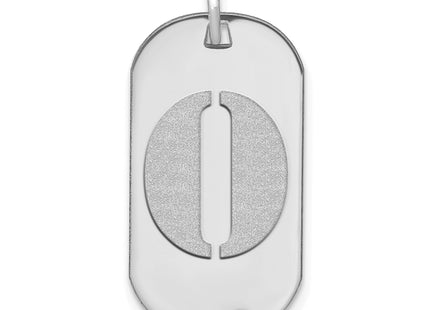 14kw Polished Letter Initial Dog Tag Pendant