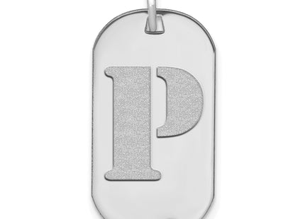 14kw Polished Letter Initial Dog Tag Pendant